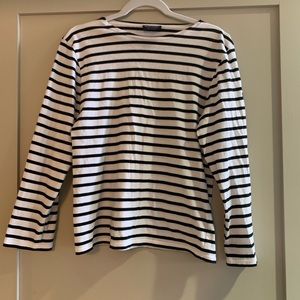 Saint James Drop-Shoulder Breton Long Sleeve Top